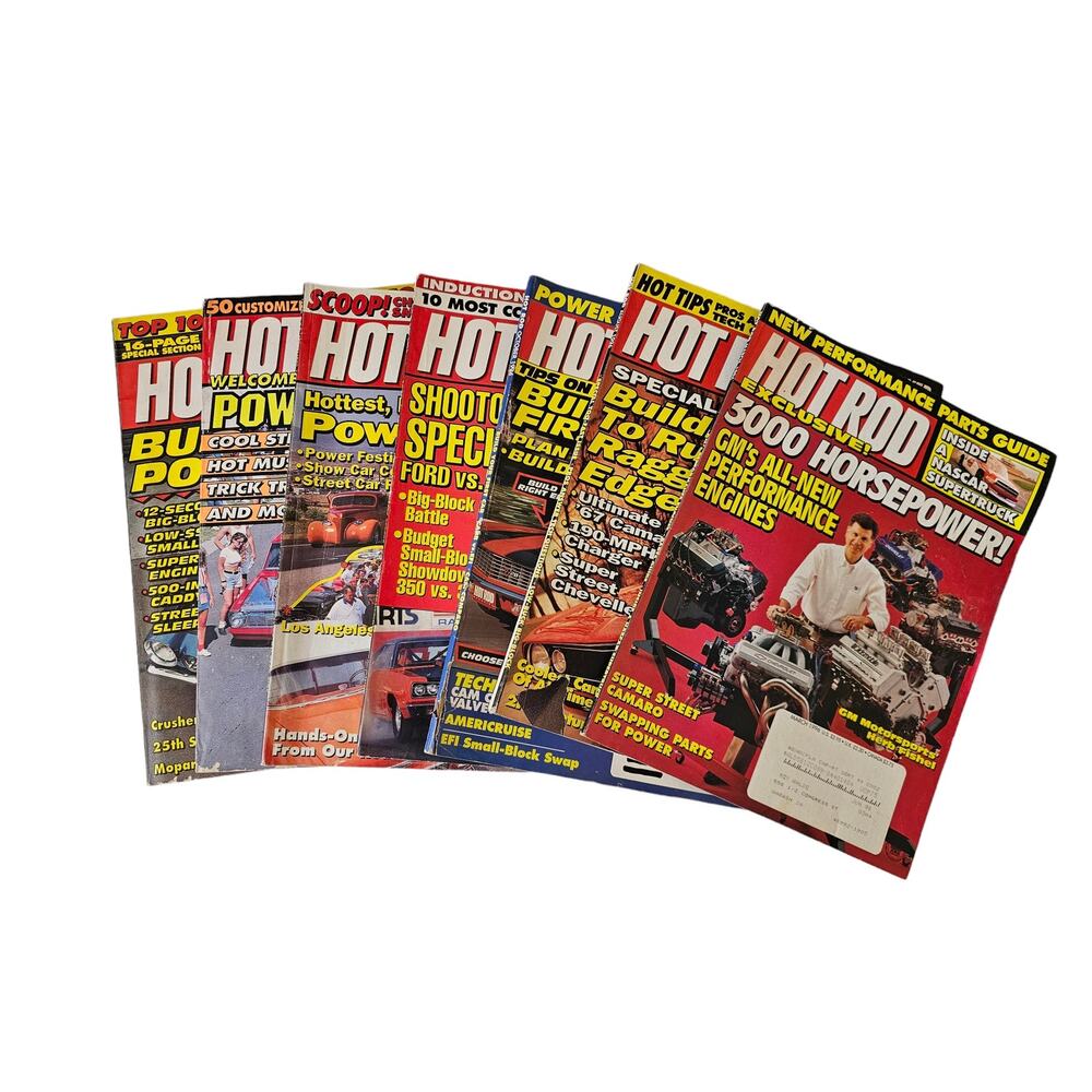 1990s Hot Rod Magazines Set of 7 Classic Ads